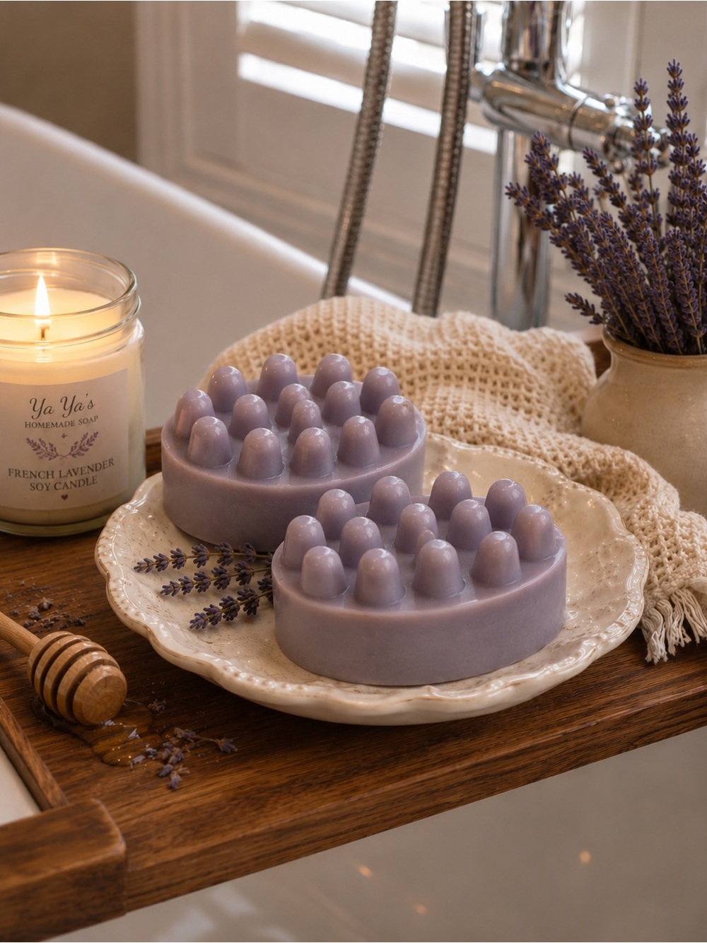 Lavender Fields Goat Milk Massage Bar - Purple